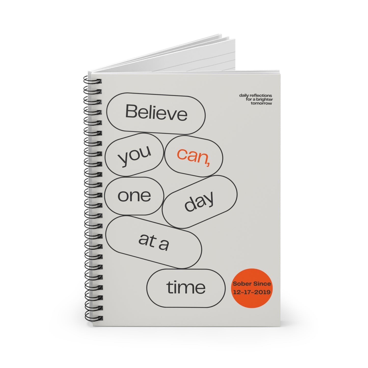 Sobriety Notebook - Custom Sobriety Date