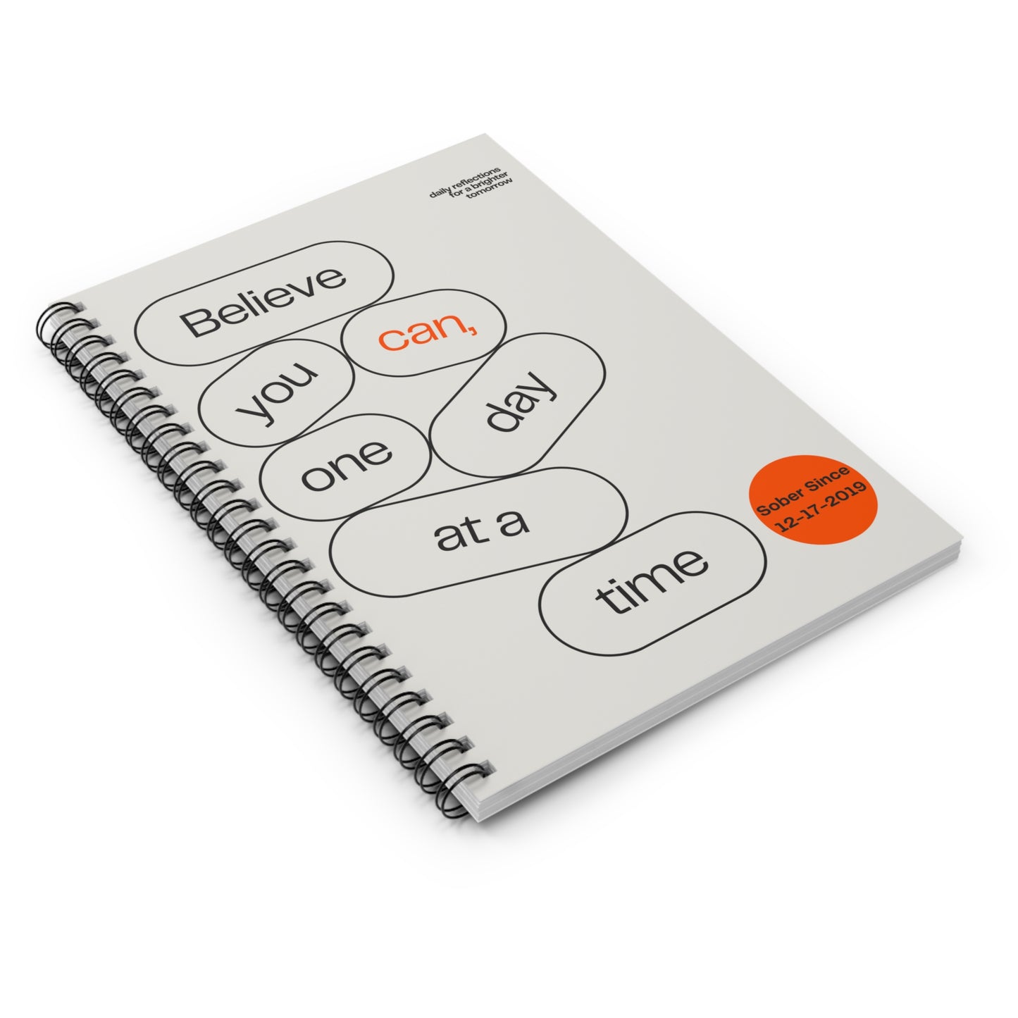 Sobriety Notebook - Custom Sobriety Date