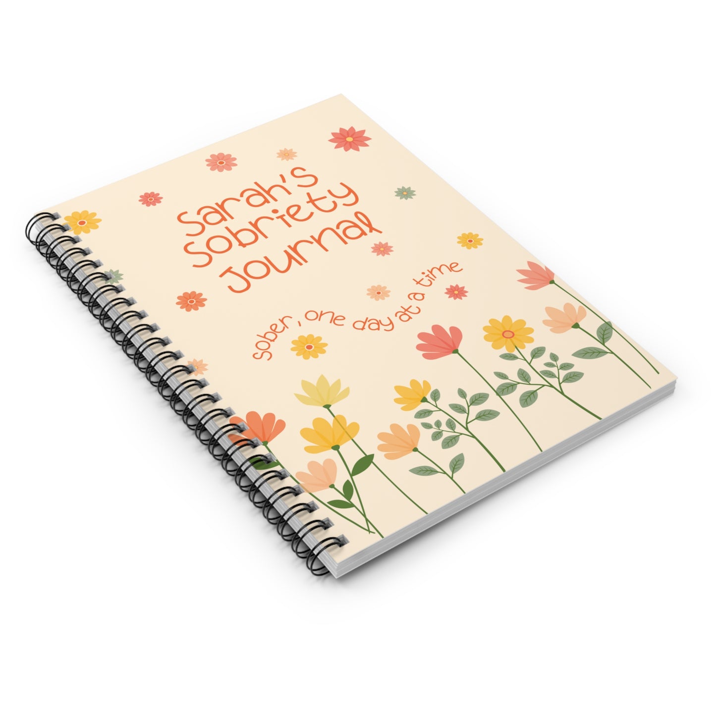 Floral Sobriety Journal - Custom Name