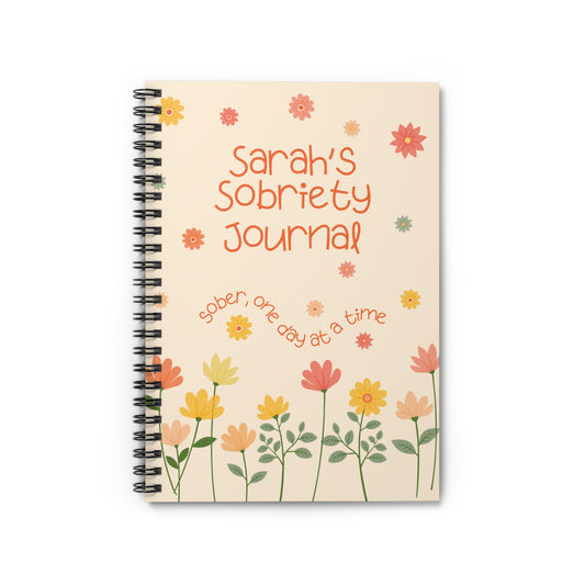 Floral Sobriety Journal - Custom Name