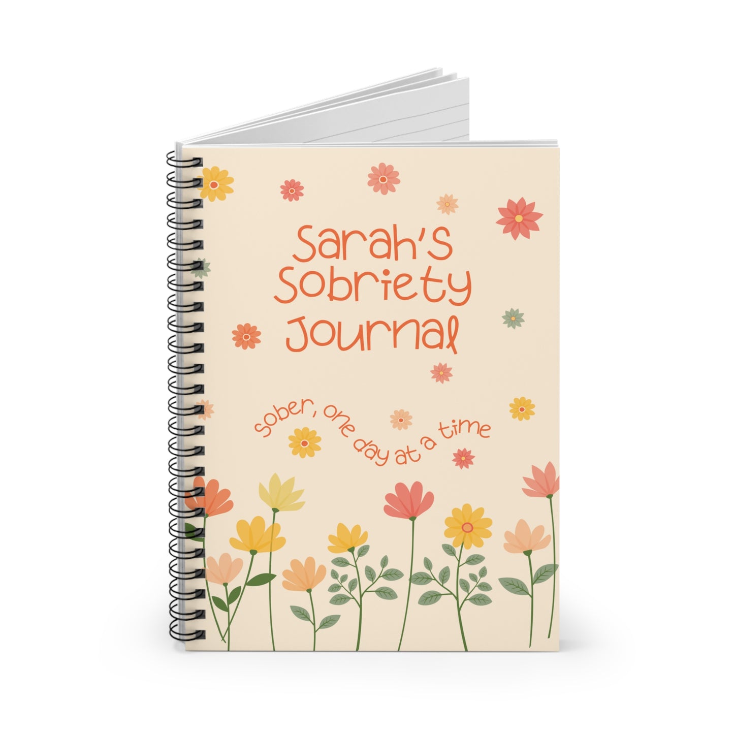 Floral Sobriety Journal - Custom Name